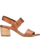 Roberto Del Carlo Chunky Heel Sandals, Women's, Size: 36, Grey, Calf Leather