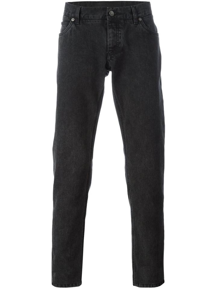 Dolce & Gabbana Slim Fit Jeans, Men's, Size: 50, Grey, Cotton