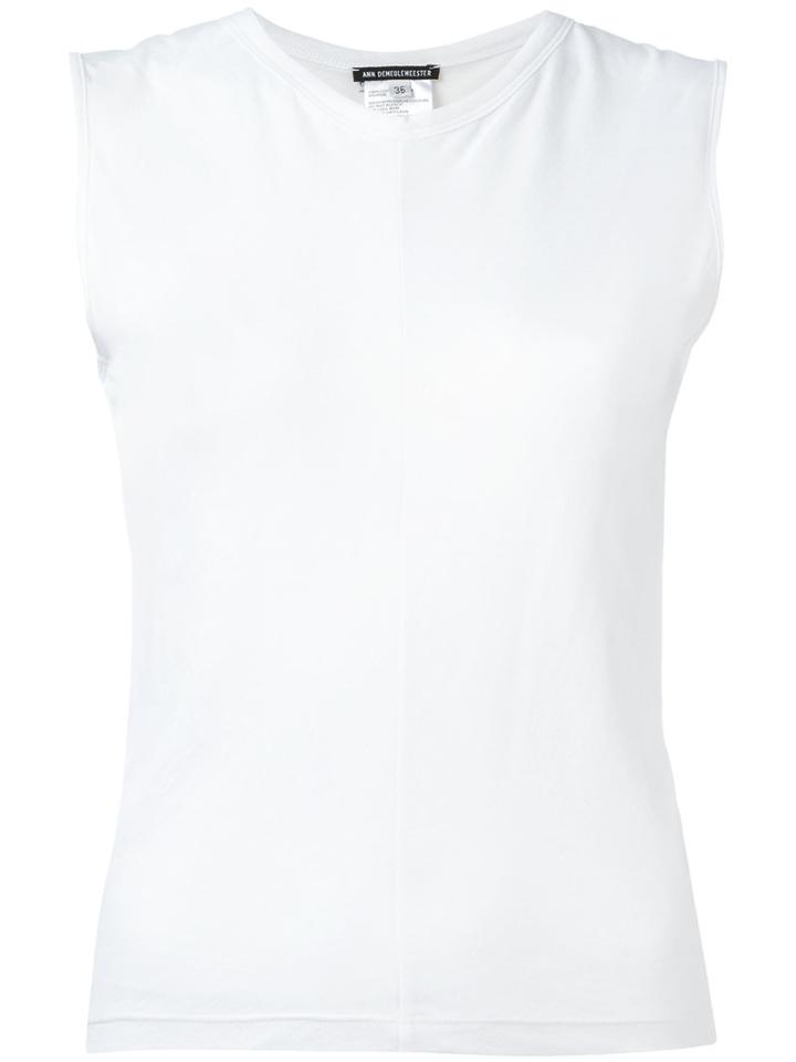 Ann Demeulemeester Ope N Back T-shirt, Women's, Size: 36, White, Cotton