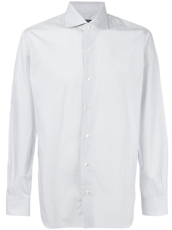 Barba Embroidered Fitted Shirt - Blue