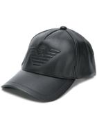 Emporio Armani Logo Embossed Cap - Black