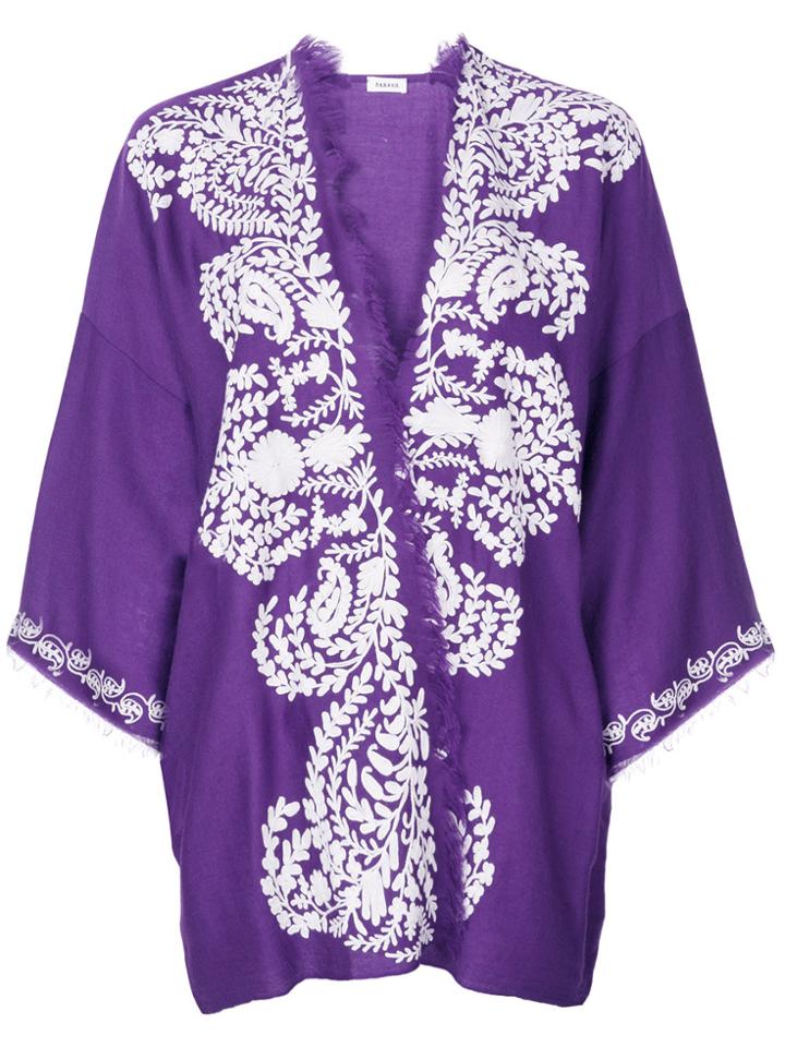 P.a.r.o.s.h. Embroidered Shawl Jacket - Pink & Purple