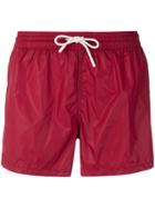 Entre Amis Drawstring Swim Shorts - Red