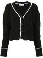 Le Ciel Bleu Contrast Trim Knitted Cardigan - Black