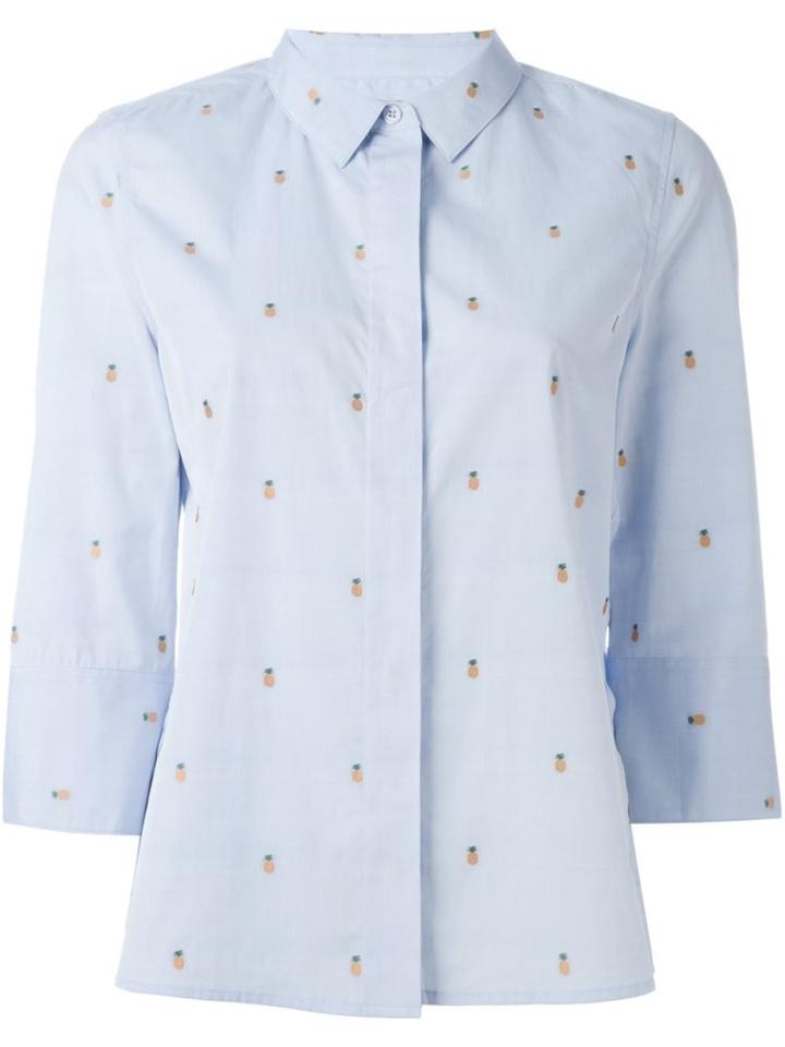 Equipment Embroidered Pineapple Shirt, Women's, Size: Small, Blue, Cotton