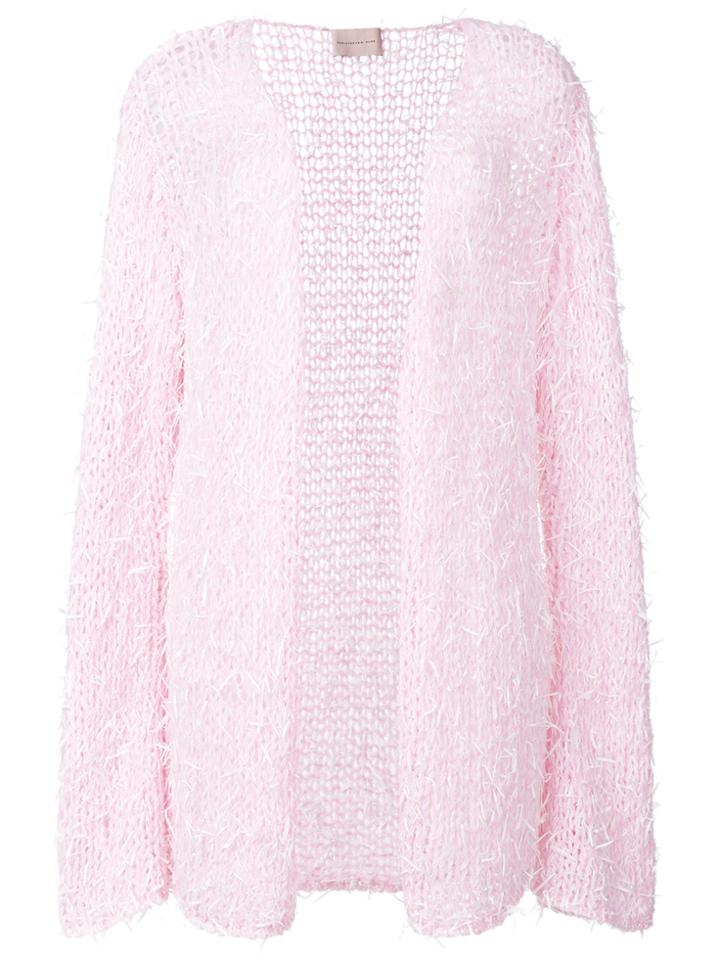 Christopher Kane Open Tweed Cardigan - Pink & Purple