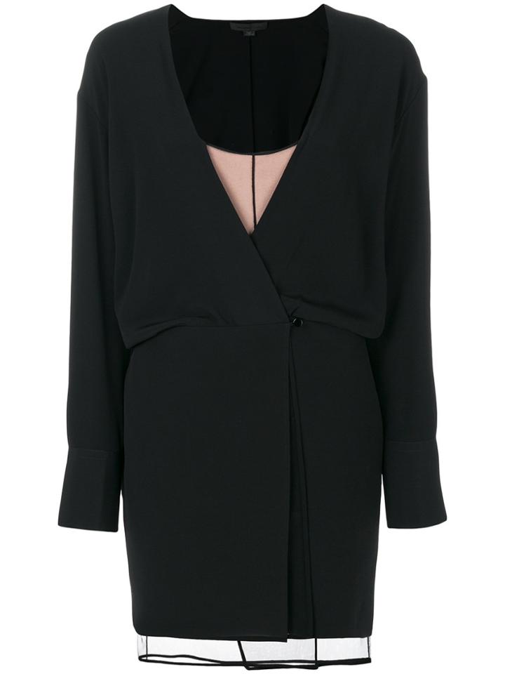 Alexander Wang Layered Mini Wrap Dress - Black