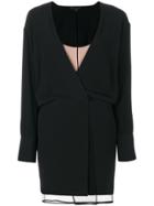 Alexander Wang Layered Mini Wrap Dress - Black