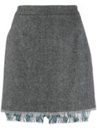 Thom Browne Cardigan Mini Skirt W/lace Trimmed Bloomer - Grey