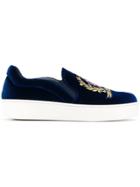 Hilfiger Collection Embroidered Logo Crest Sneakers - Blue