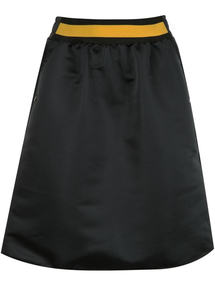 Tomas Maier Contrasting Waistband Skirt, Women's, Size: 6, Black, Polyester