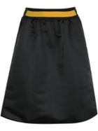 Tomas Maier Contrasting Waistband Skirt, Women's, Size: 6, Black, Polyester