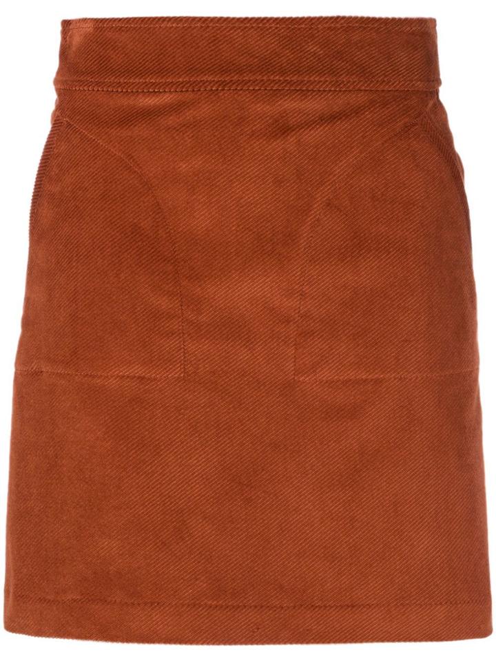 A.p.c. Suede Mini Skirt - Brown