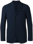 Lardini Patch Pockets Blazer, Men's, Size: 46, Blue, Wool/viscose/cupro