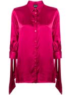 Just Cavalli Tied-sleeve Fitted Blouse - Pink