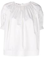 Co Loose Fit Gathered Blouse - White