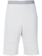 Homme Plissé Issey Miyake - Embroidered Shorts - Men - Polyester - M, White, Polyester