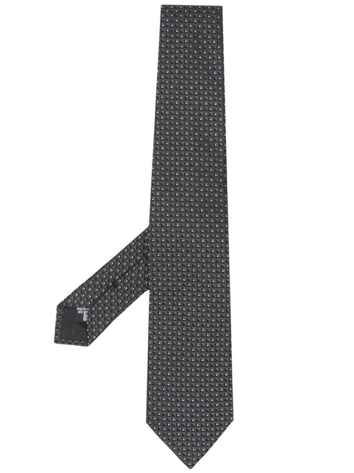 Emporio Armani Contrast Check Tie - Grey
