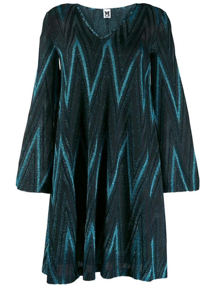 M Missoni Zig-zag Pattern Short Dress - Blue