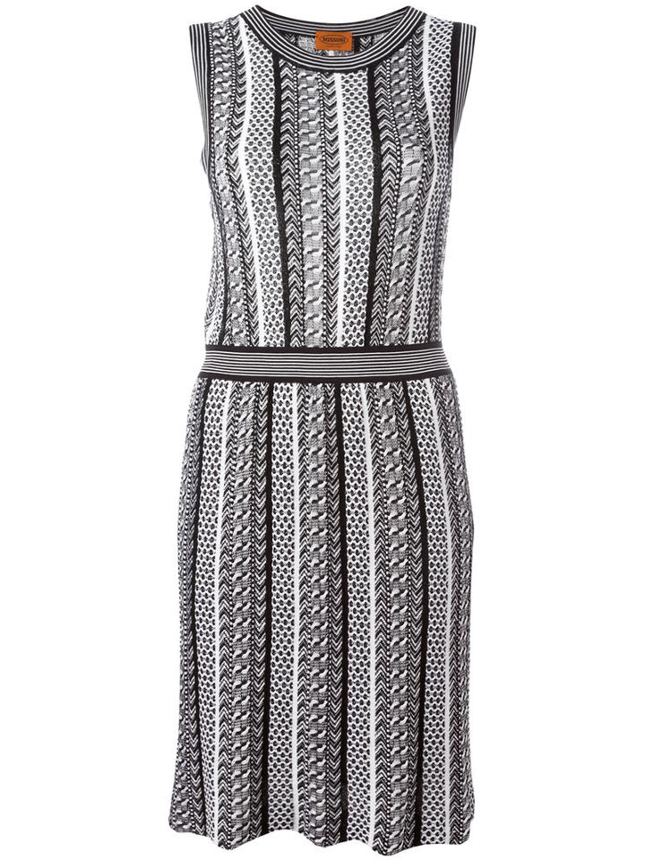 Missoni Stripe Panel Dress, Women's, Size: 40, Black, Rayon/wool/cotton/polyester