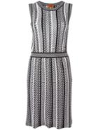 Missoni Stripe Panel Dress, Women's, Size: 40, Black, Rayon/wool/cotton/polyester
