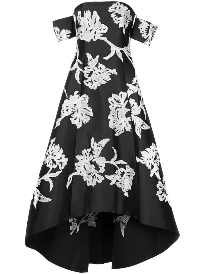 Sachin & Babi Off-shoulder Embroidered Gown - Black