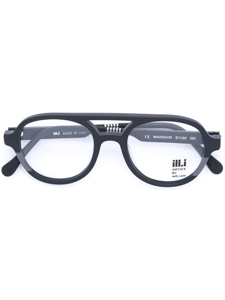 Ill.i.am Round Frame Glasses, Black, Acetate