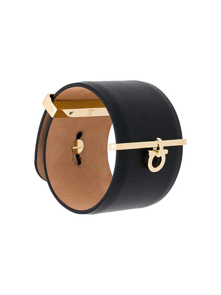 Salvatore Ferragamo Gancio Cuff Bracelet - Black