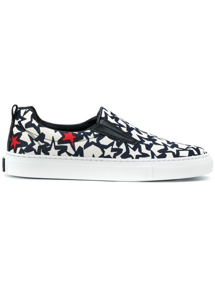 Msgm Star Print Slip-on Sneakers - Black