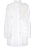 Golden Goose Flora Lace-insert Oversized Cotton Shirt - White