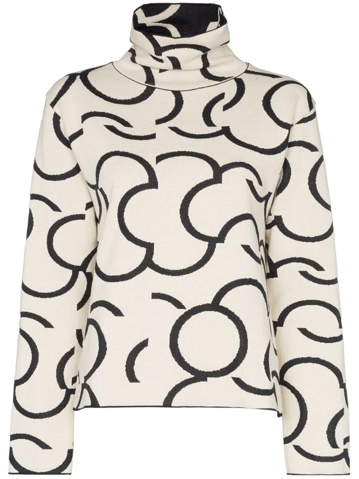 Low Classic Intarsia Patterned Jumper - White
