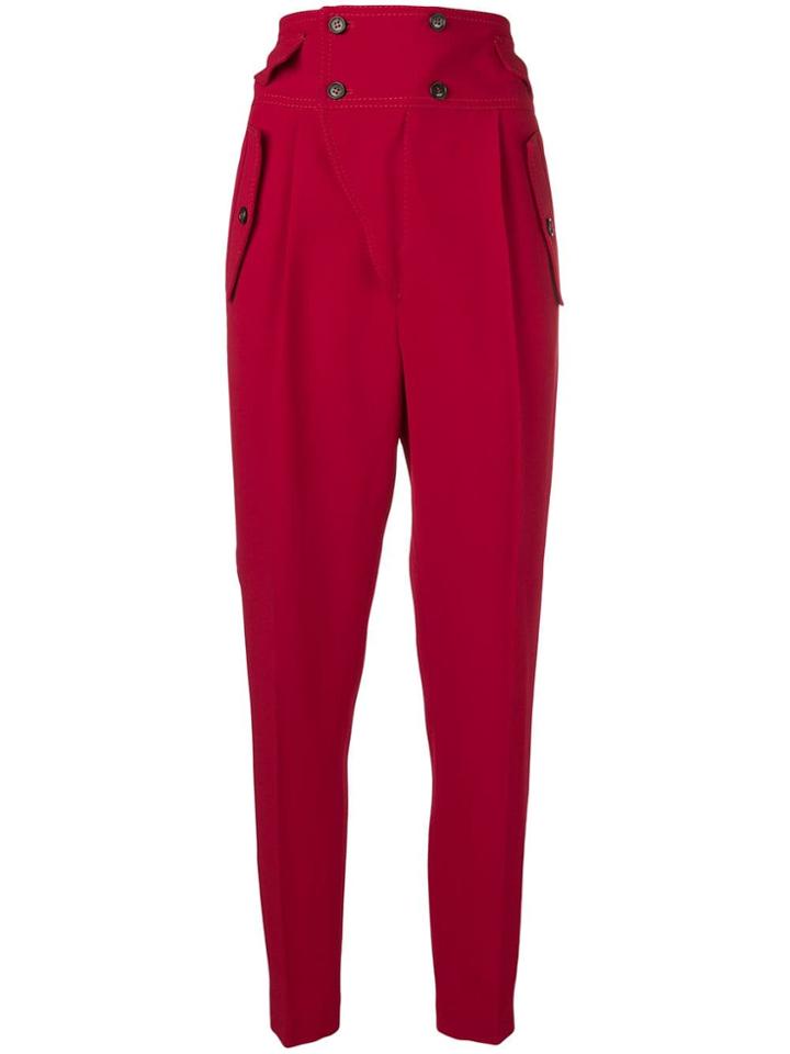No21 High-waisted Trousers - Red