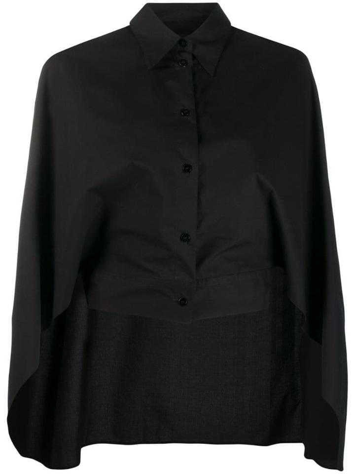 Mm6 Maison Margiela Cropped Arm-slit Shirt - Black