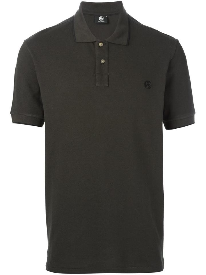Ps By Paul Smith Embroidered Logo Polo Shirt, Men's, Size: Xl, Grey, Cotton