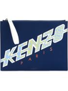 Kenzo Kenzo Flash Clutch, Women's, Blue, Leather
