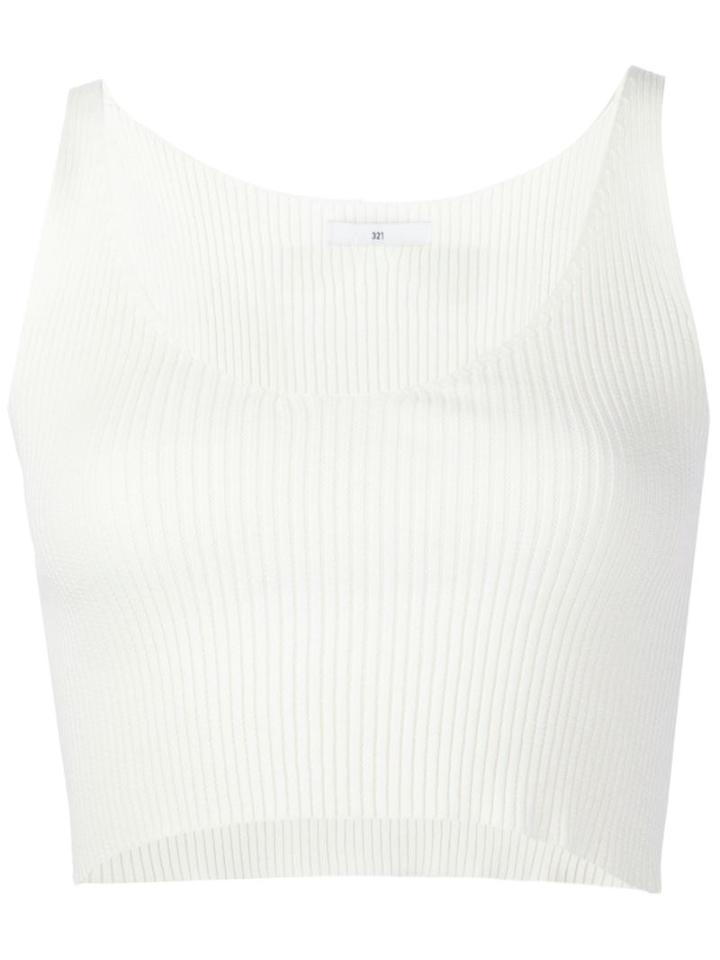 321 Cropped Tank, Women's, Size: Large, White, Cotton