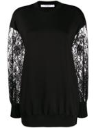 Givenchy Lace Sleeve Sweater - Black