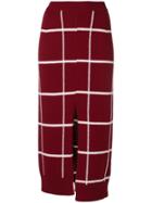 Mrz Check Knitted Skirt - Red