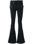 Unravel Project - Lace-up Fastening Flared Jeans - Women - Cotton/polyester/spandex/elastane - 25, Black, Cotton/polyester/spandex/elastane
