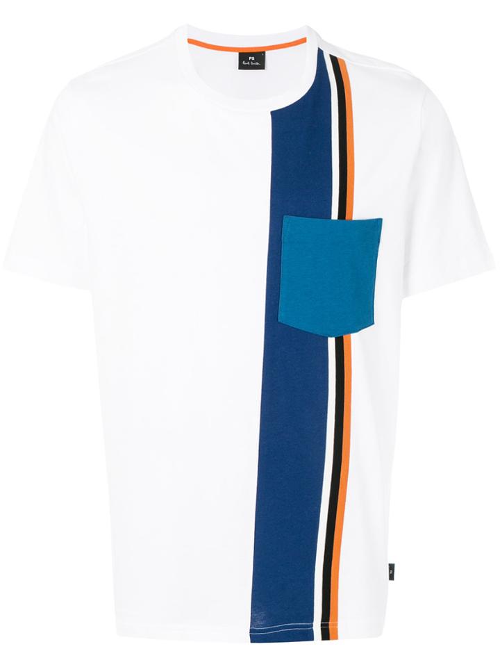 Ps By Paul Smith Side Stripe Panel T-shirt - White