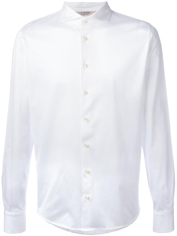 La Fileria For D'aniello Classic Shirt, Men's, Size: 44, White, Cotton