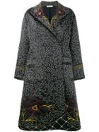 Jw Anderson Floral And Squiggle Embroidered Coat - Black