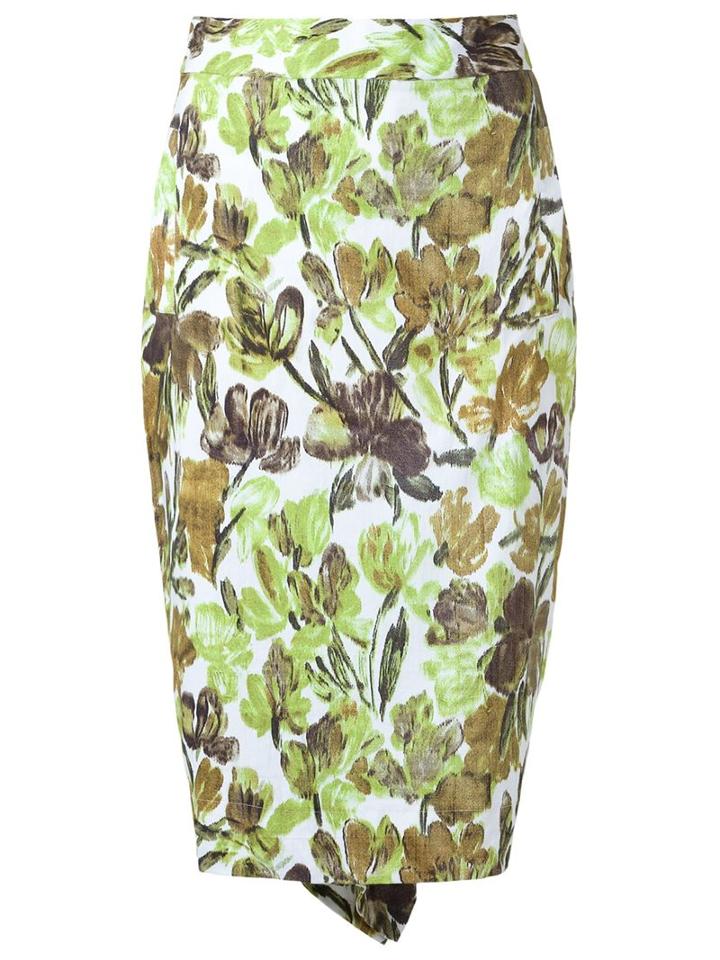 Isabela Capeto Floral Skirt, Women's, Size: 38, White, Polyamide/spandex/elastane