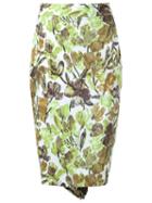 Isabela Capeto Floral Skirt, Women's, Size: 38, White, Polyamide/spandex/elastane