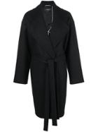 Rochas Belted Single-breasted Coat - Black