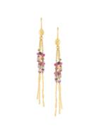 Natasha Collis Diamond & Sapphire Rod Earrings, Women's, Metallic