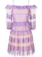 Blumarine Ruffled Lace Dress - Pink & Purple