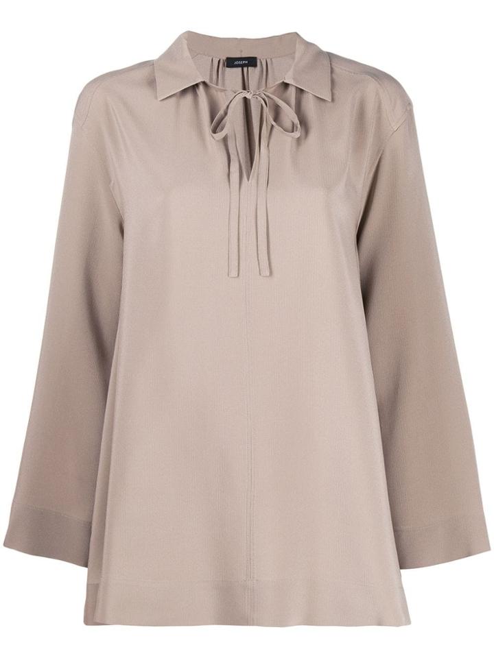 Joseph Neck-tied Flared Blouse - Neutrals