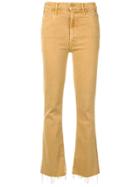 Mother Cropped Bootcut Trousers - Yellow
