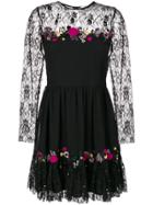 Blugirl Lace-panelled Crepe Dress - Black